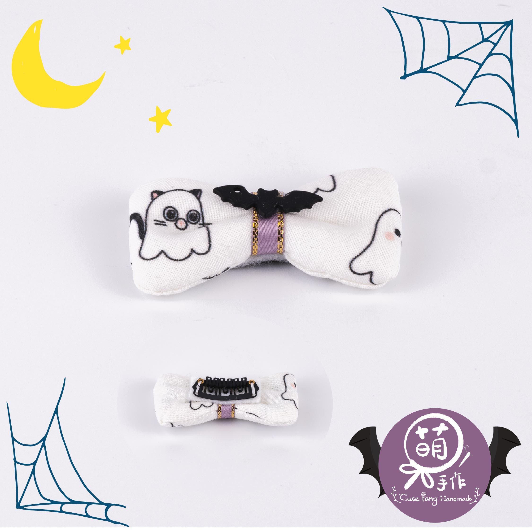 萌糖手作｜萬聖節之萌惡魔手工髮夾 萬聖節 毛孩髮夾 寵物髮飾 寵物髮夾 寵物髮飾 寵物手作髮夾蝴蝶結 蕾絲 手工髮夾