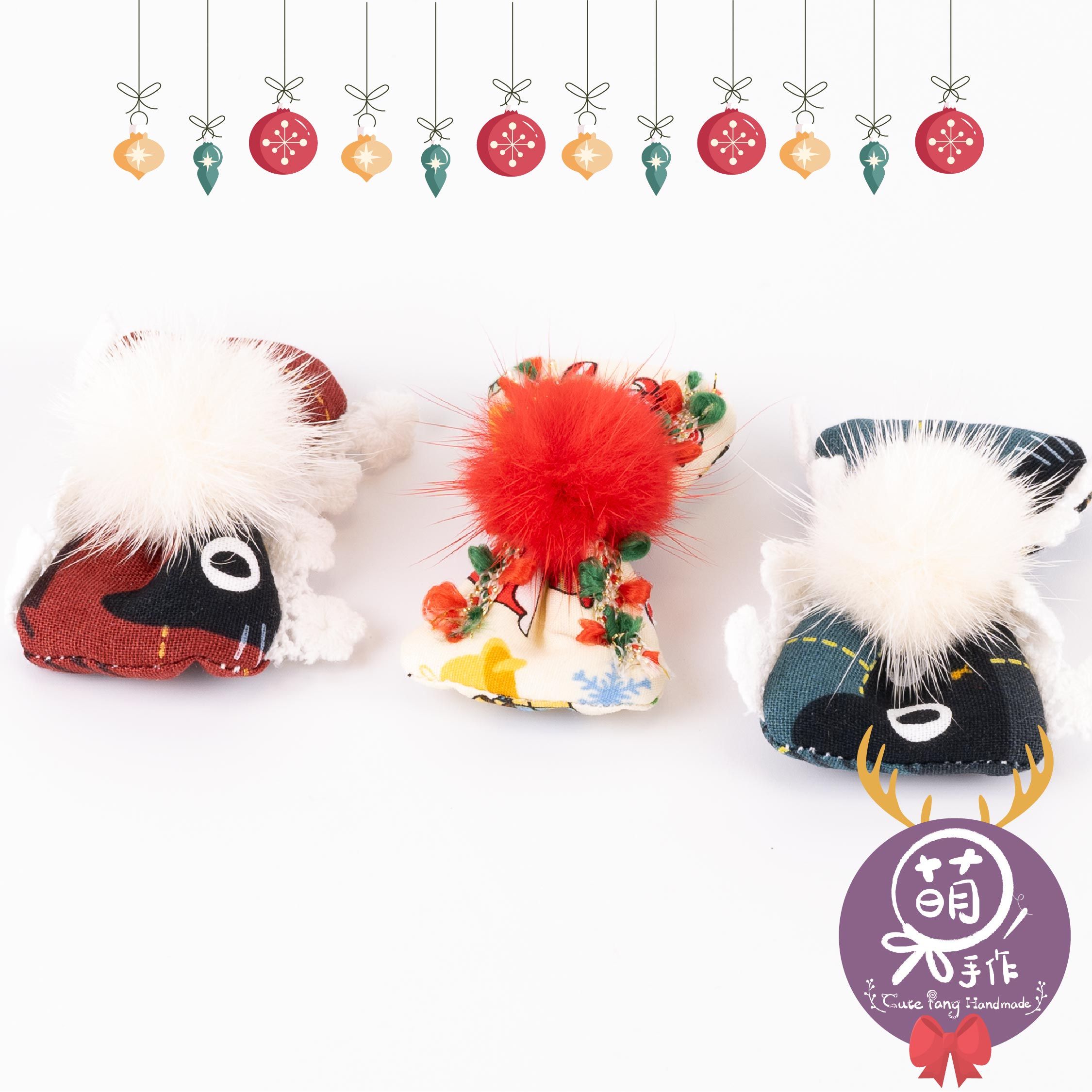 萌糖手作｜聖誕精靈樹系列手工髮夾 聖誕 毛孩髮夾 寵物髮飾 寵物髮夾 寵物髮飾 寵物手作髮夾蝴蝶結 蕾絲 手工髮夾