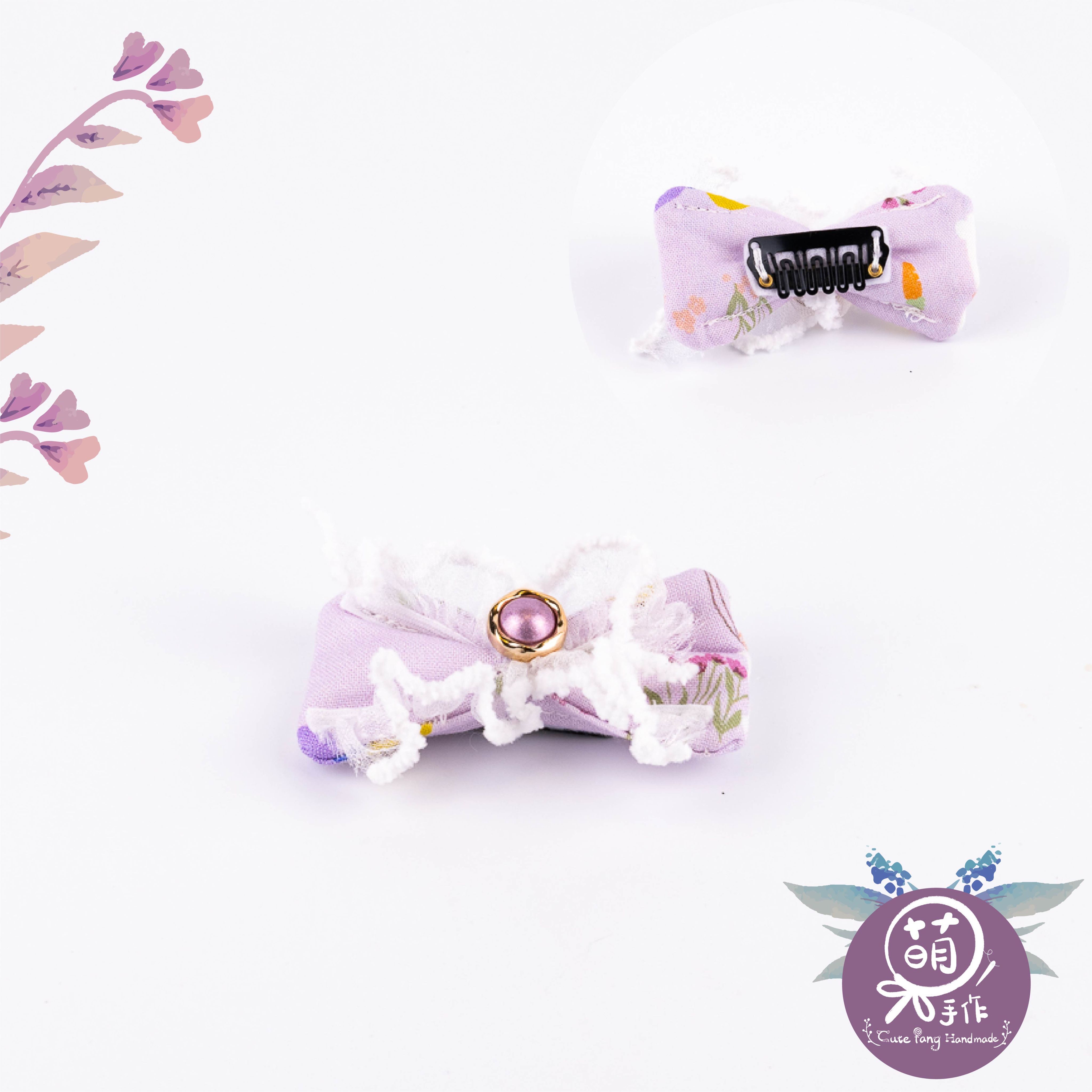 萌糖手作｜花仙兔手工髮夾 毛孩髮夾 寵物髮飾 寵物髮夾 寵物髮飾 寵物手作髮夾蝴蝶結 手工髮