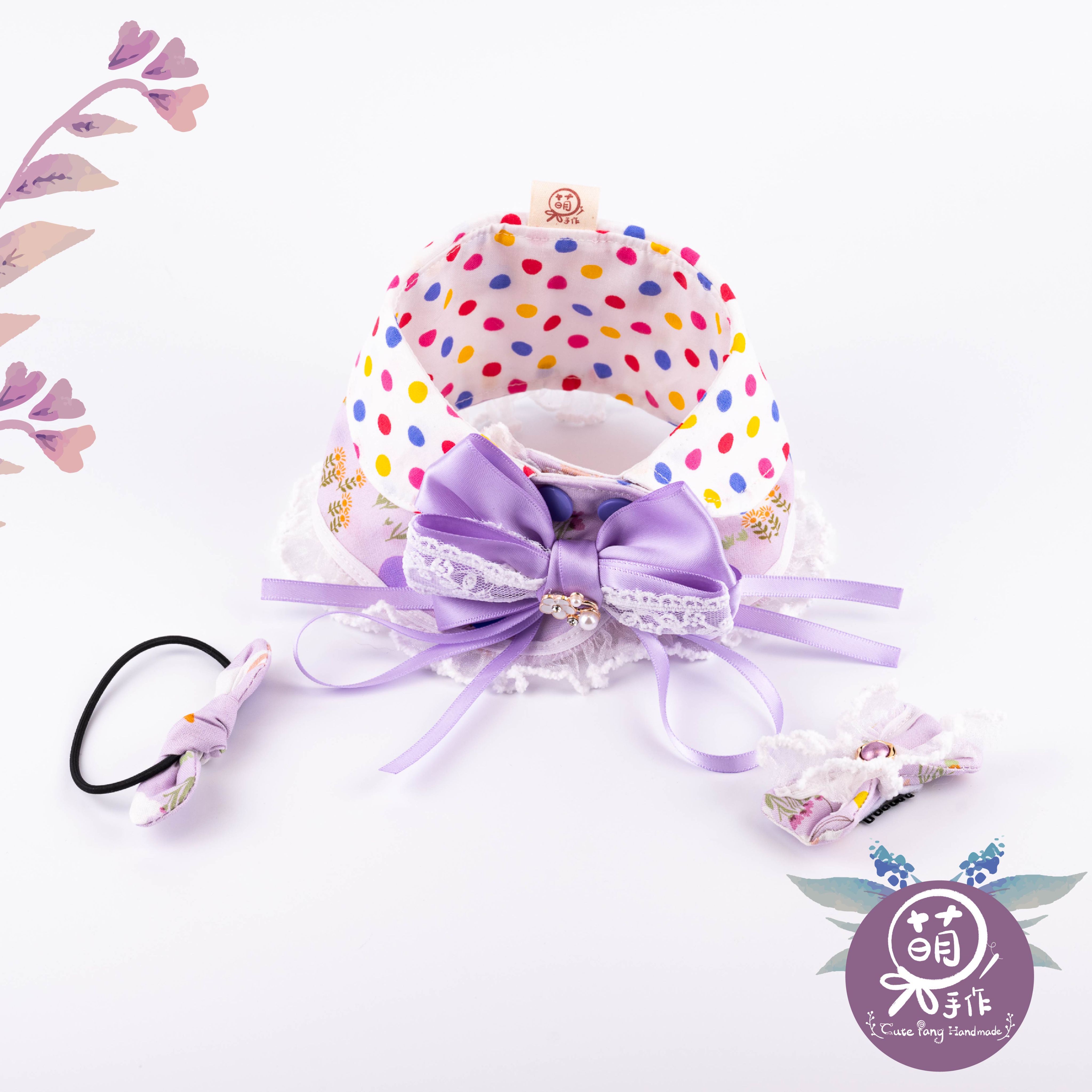 萌糖手作｜花仙兔の披肩 披肩 寵物領巾 狗狗領巾 貓咪領巾狗狗脖圍 貓咪脖圍 寵物項圈 貓咪項圈 狗狗項圈