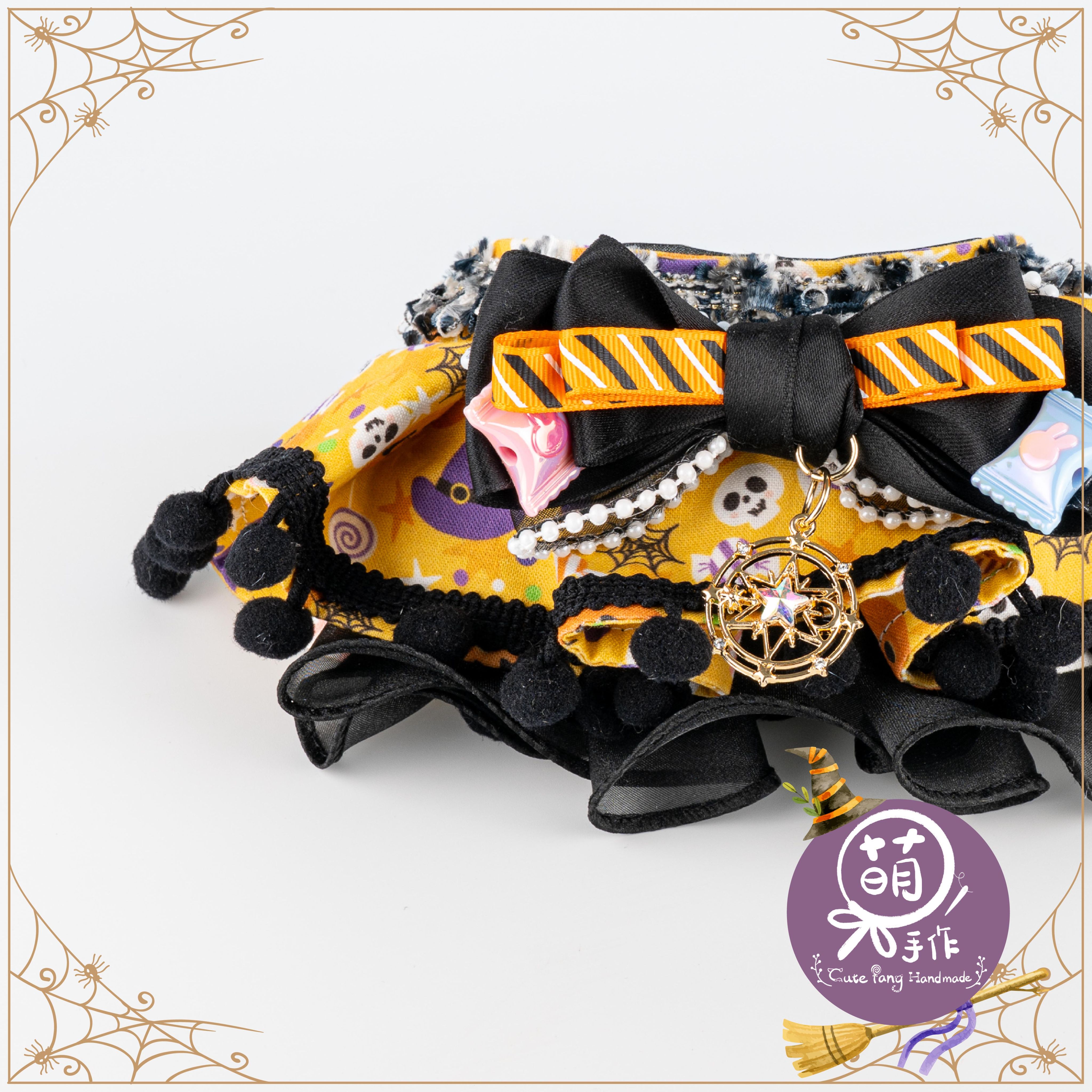 萌糖手作｜搗蛋小魔女花嶺 花嶺 寵物領巾 狗狗領巾 貓咪領巾狗狗脖圍 貓咪脖圍 寵物項圈 貓咪項圈 狗狗項圈