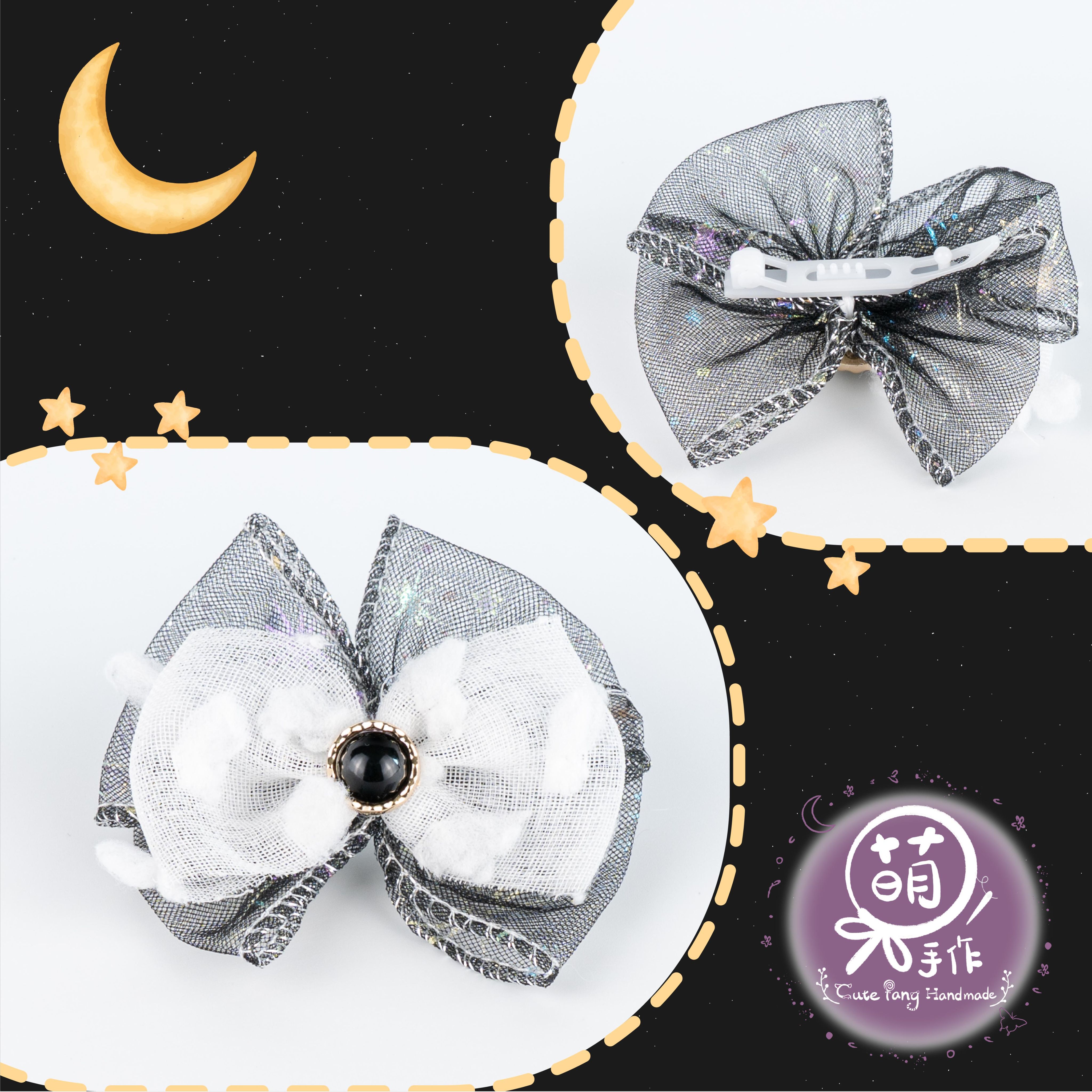 萌糖手作｜月光散步髮夾 毛孩髮夾 寵物髮飾 寵物髮夾 寵物髮飾 寵物手作髮夾蝴蝶結 手工髮