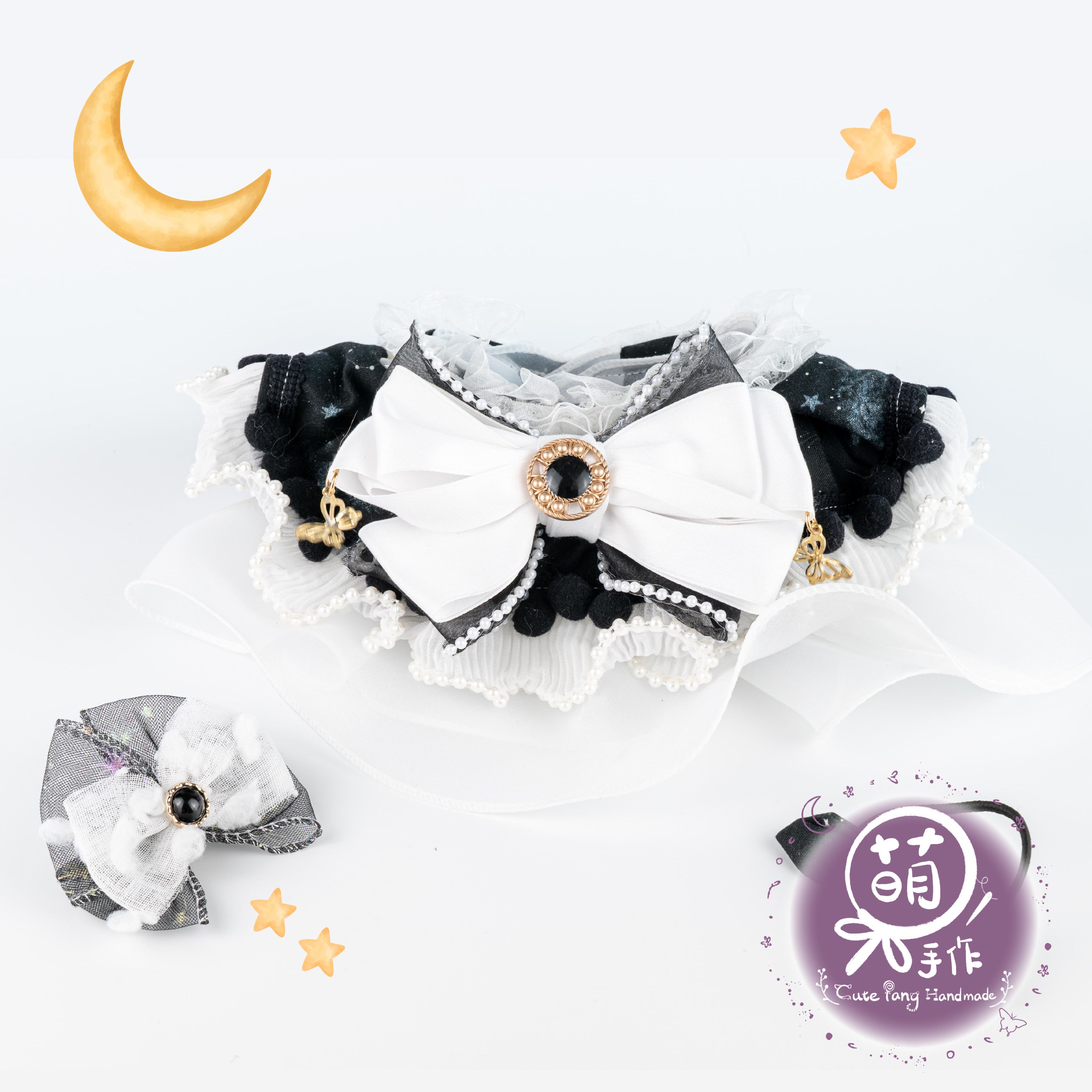 萌糖手作｜月光散步花嶺 寵物領巾 狗狗領巾 貓咪領巾狗狗脖圍 貓咪脖圍 寵物項圈 貓咪項圈 狗狗項圈