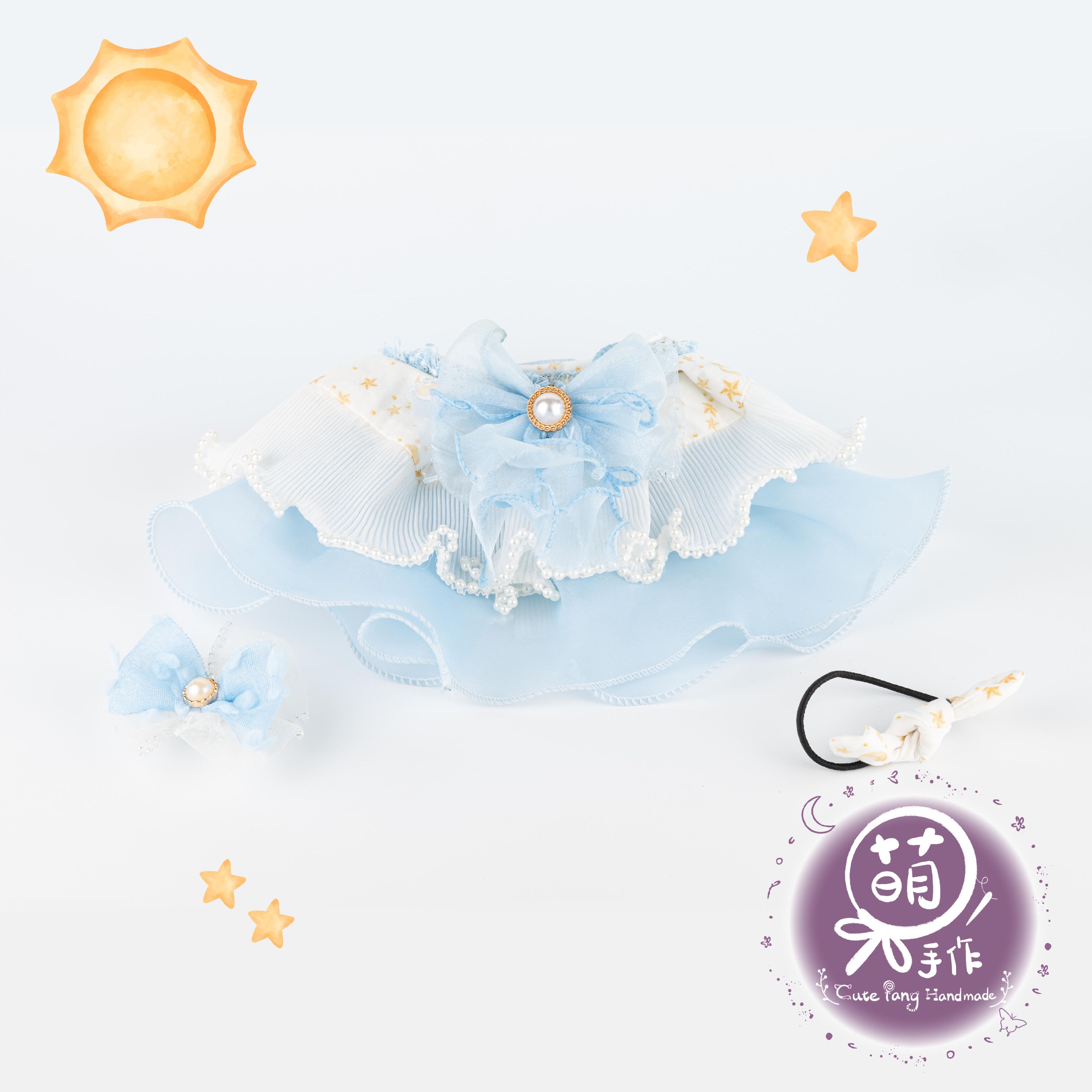 萌糖手作｜天空野餐花嶺 寵物領巾 狗狗領巾 貓咪領巾狗狗脖圍 貓咪脖圍 寵物項圈 貓咪項圈 狗狗項圈