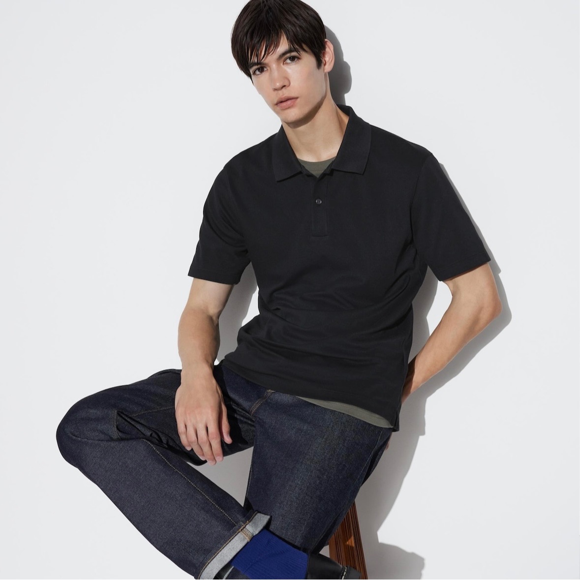Uniqlo日本代購 AIRism棉質網眼POLO衫（短袖〕 465196