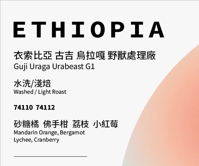 衣索比亞 古吉 烏拉嘎 野獸處理廠 水洗 G1