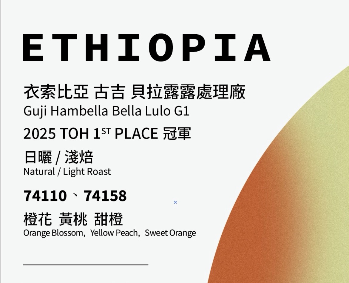 衣索比亞 古吉  貝拉露露處理廠 G1 日曬