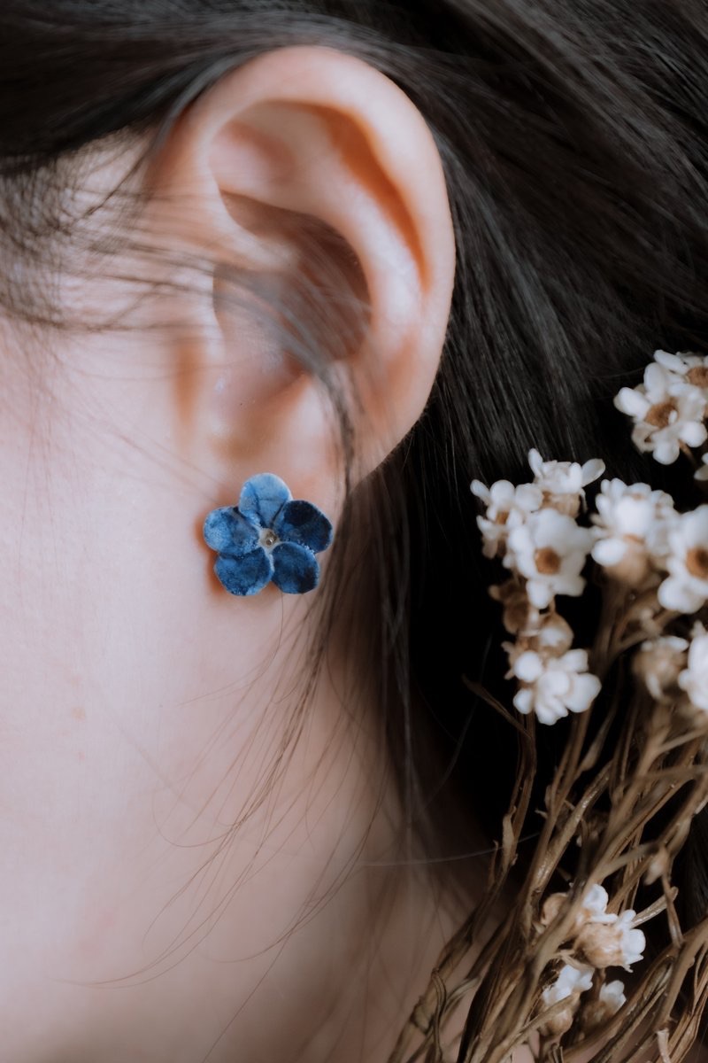 Fleur du Prunier白瓷純銀耳環/藍