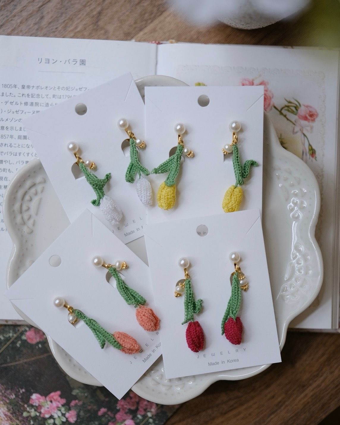 鬱金香針織耳夾