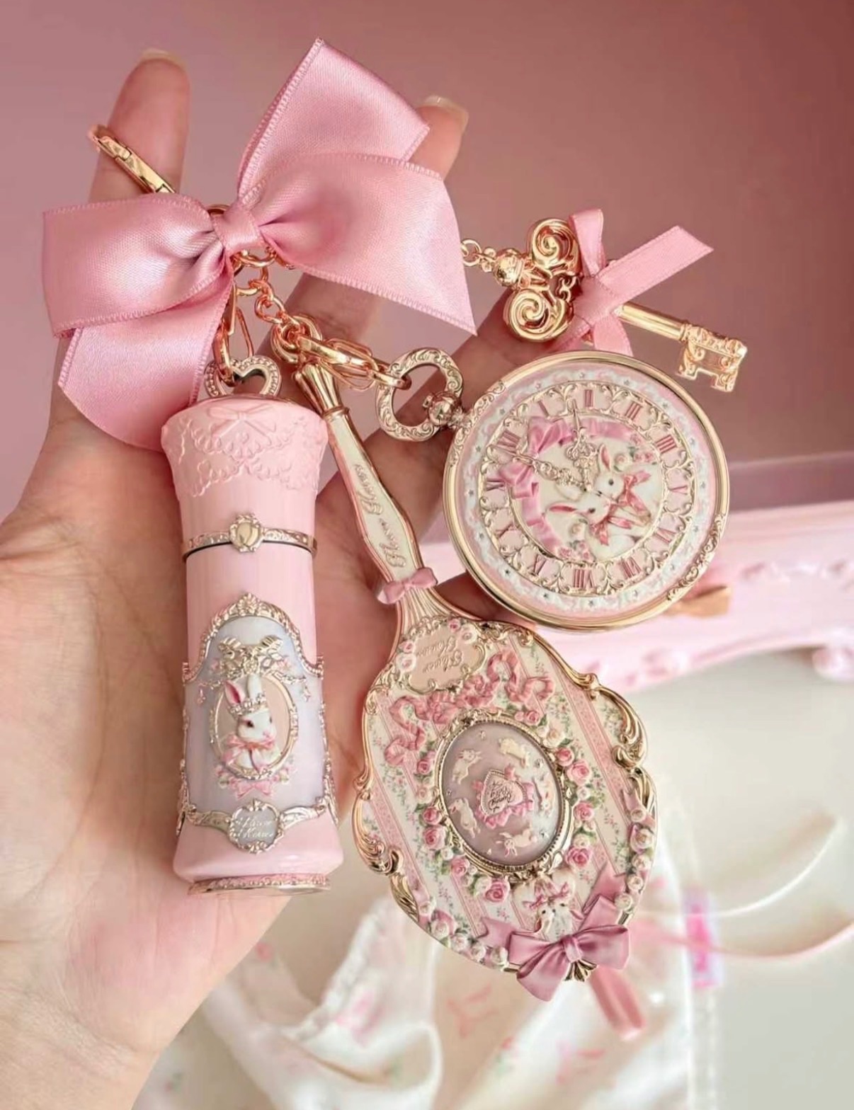 邦尼花園迷你鏡子吊飾