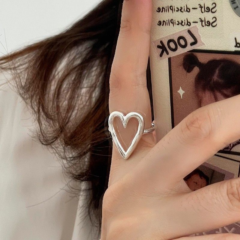Autun Store |「預購」韓款 愛心 S925銀戒指（開口可調節）