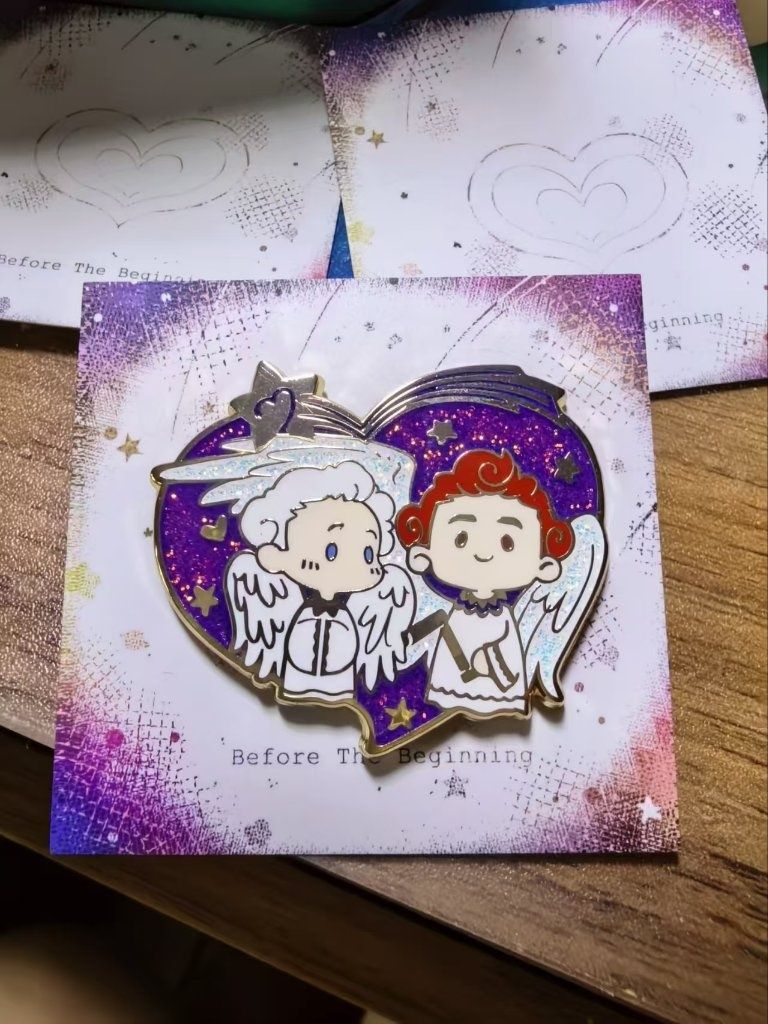 好預兆Goodomens同人商品S2雙天使金屬琺瑯徽章