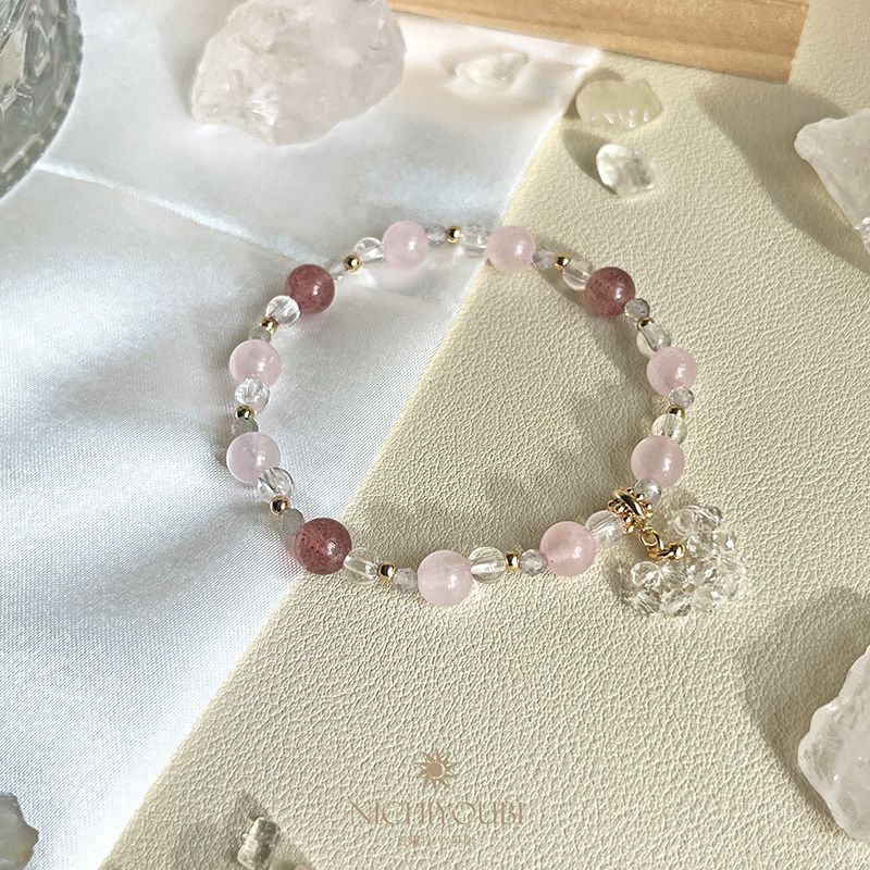 粉水晶×草莓晶×灰月光×白水晶 ✦ 自我療癒・情緒安定・好人緣UP ✦