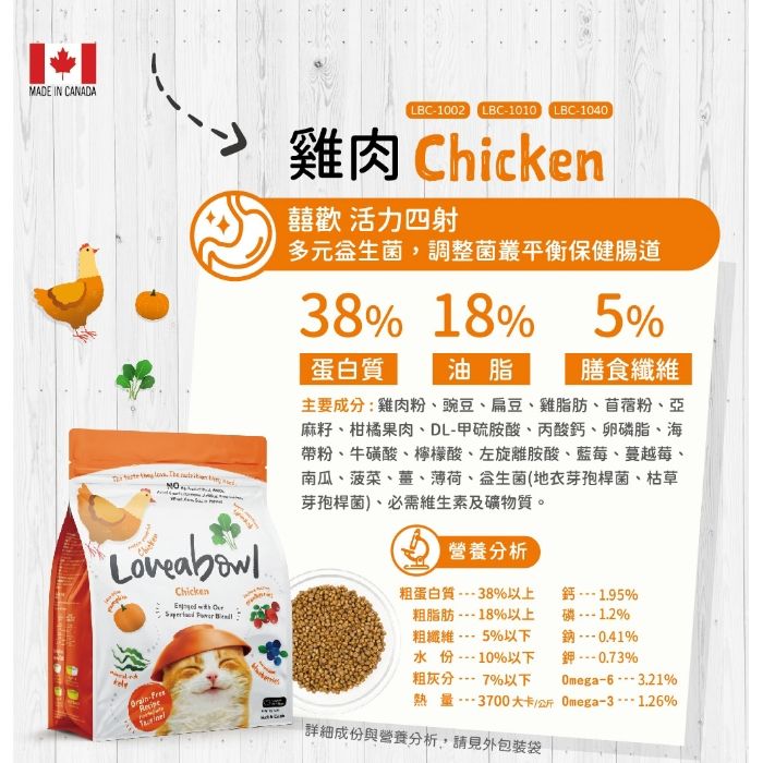 囍碗貓飼料-雞肉-無穀天然糧-全齡貓 加拿大飼料