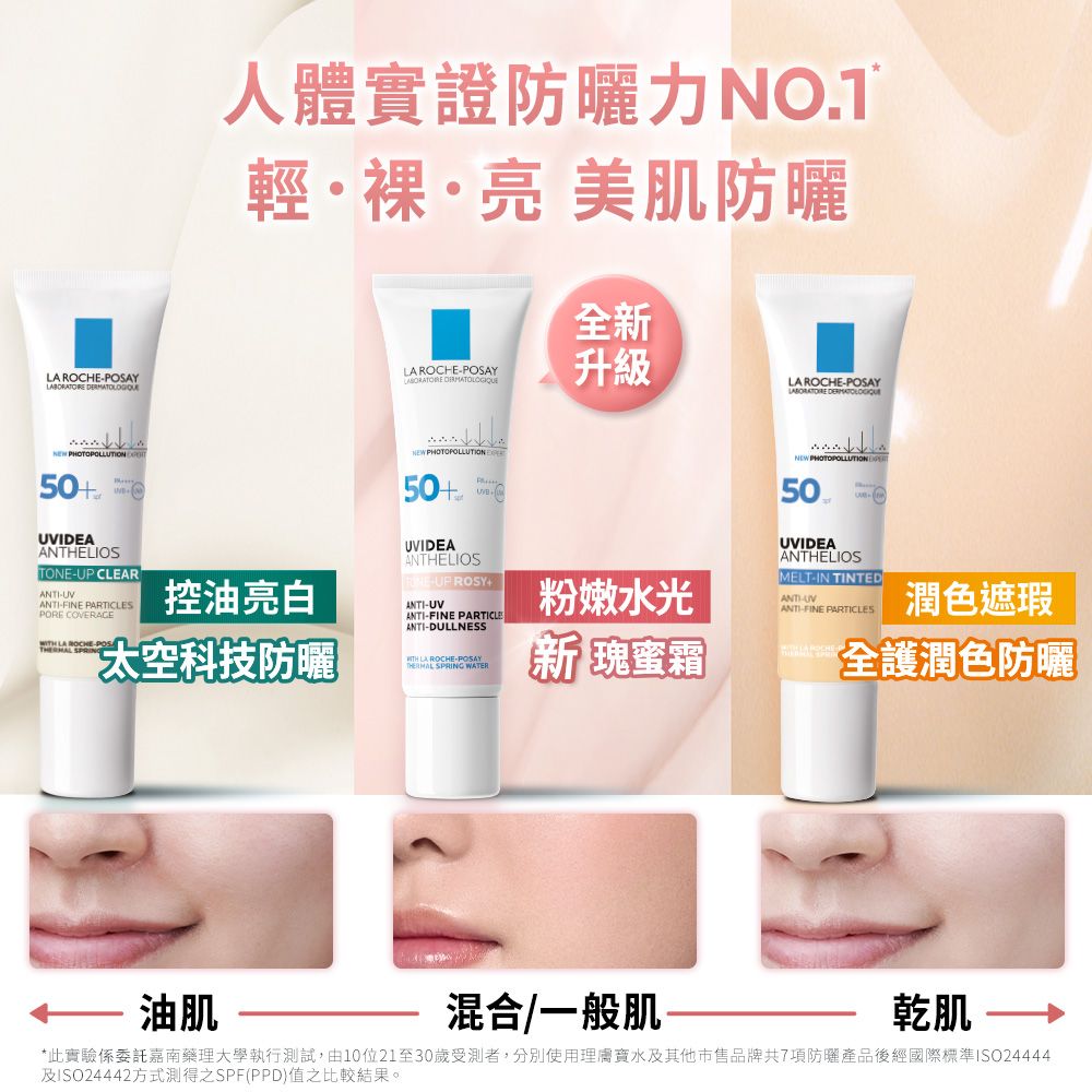 【理膚寶水】全護臉部防曬系列（透明/潤色/新瑰蜜霜/太空科技）