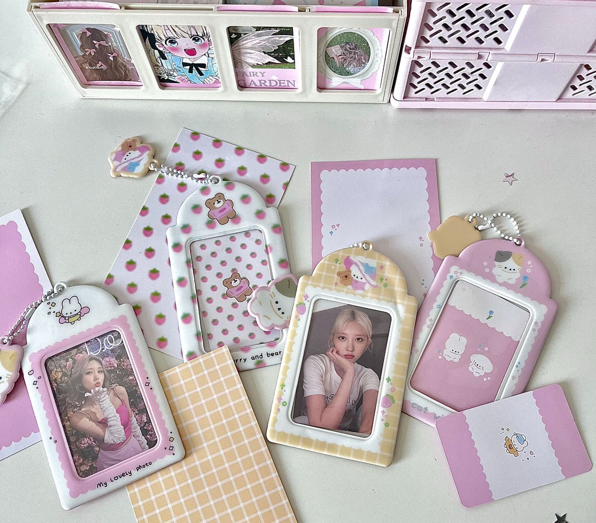 【卡套】草莓熊黃色格子貓加寬可放硬卡套PVC卡套