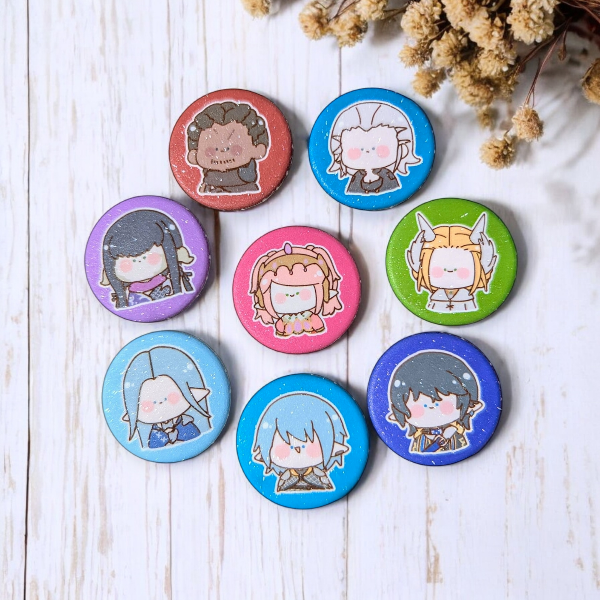 NEW!【FF14】豆豆眼3.2cm磁鐵徽章【重生蒼天篇】
