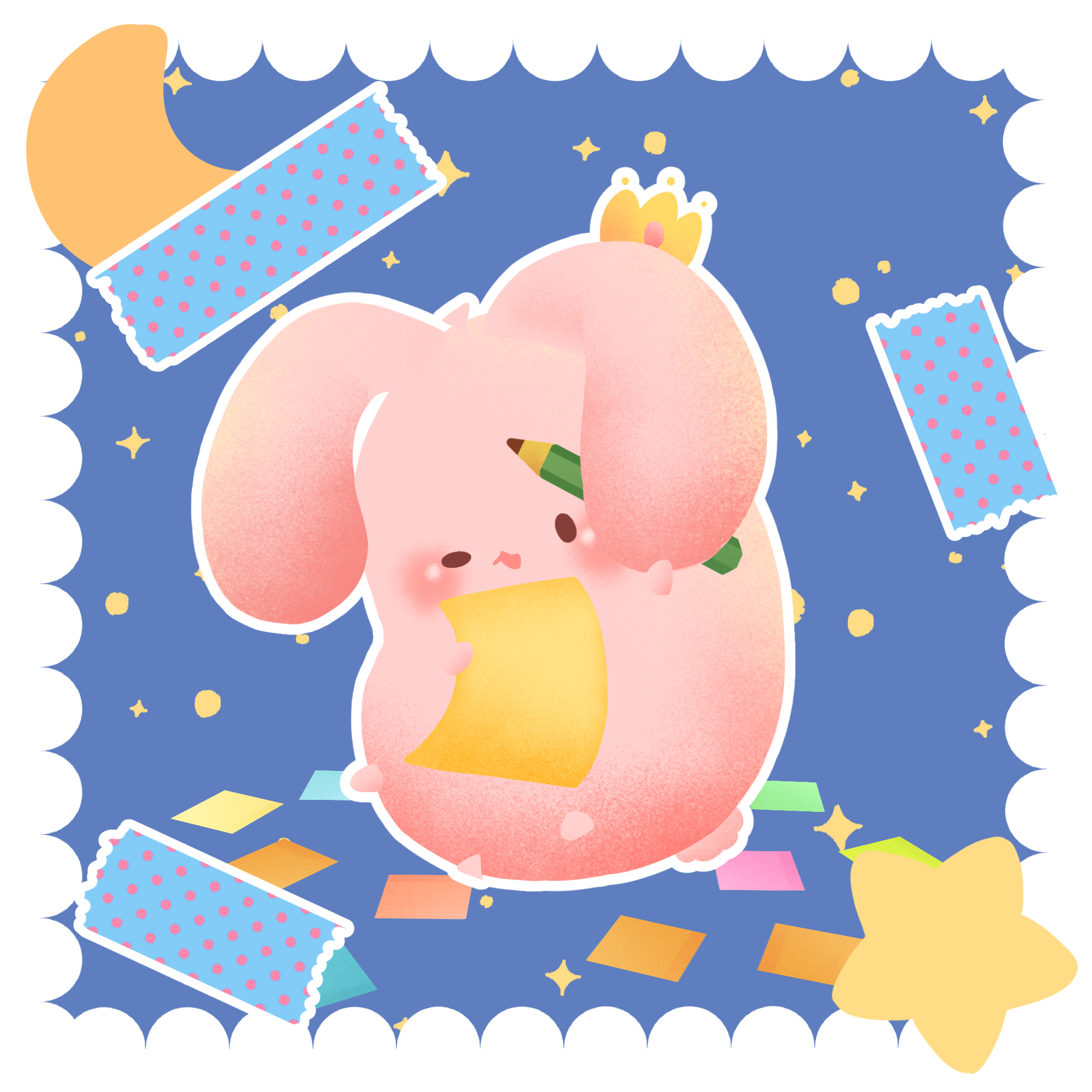 【兔腸星球】10x10cm 便條紙（一組兩款入）