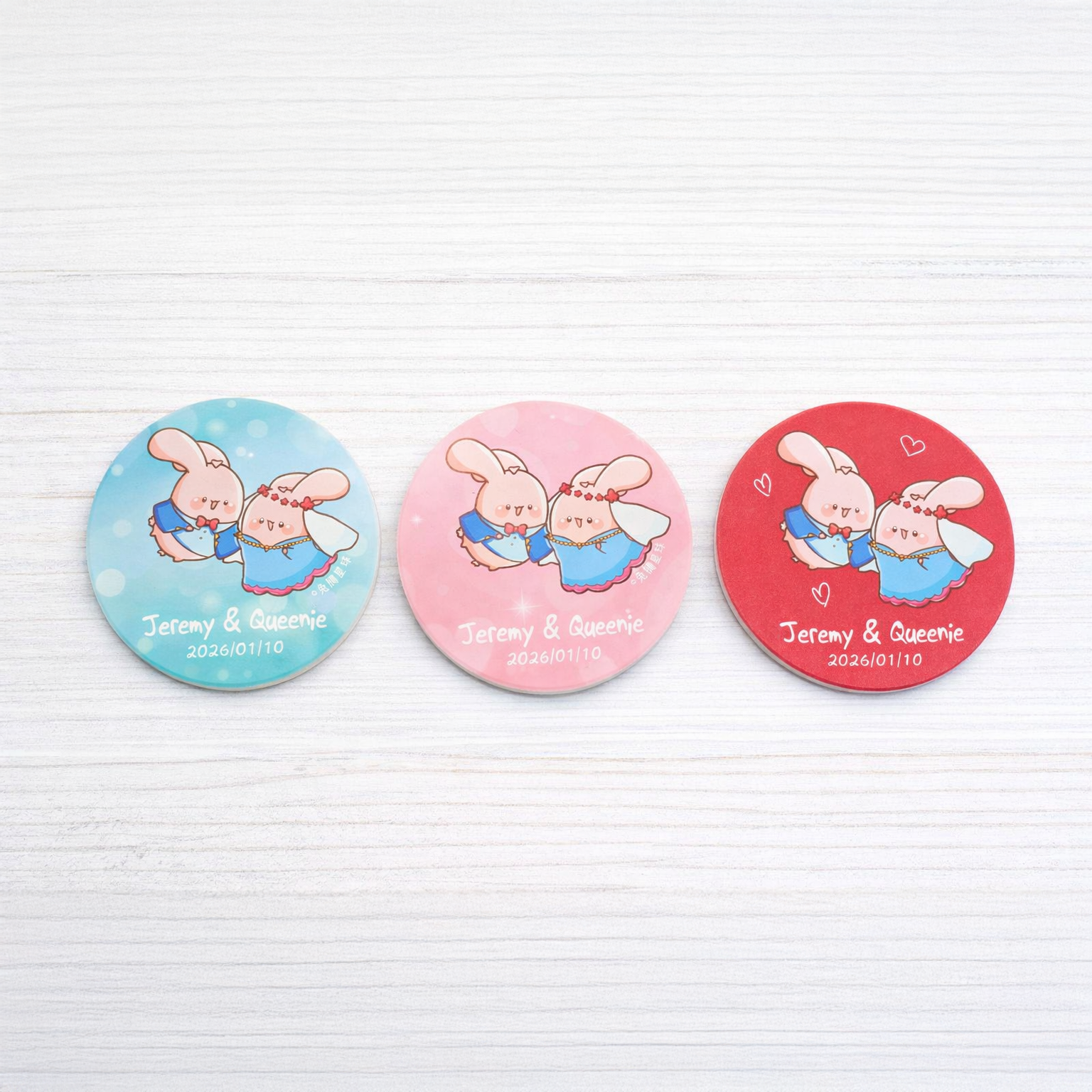 【兔腸星球】結婚 陶瓷杯墊/隔熱墊