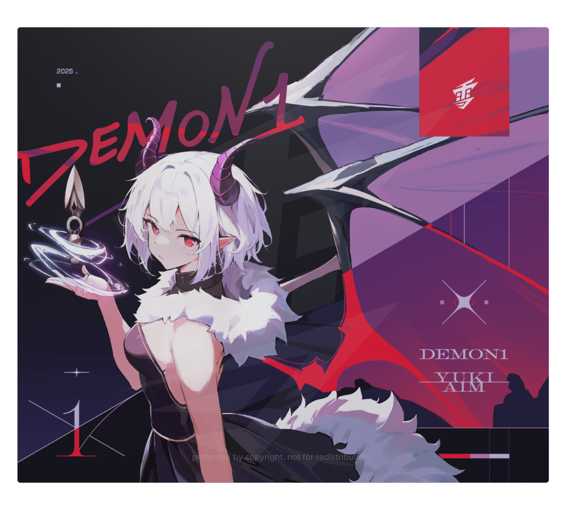 Yuki Aim x Demon1 玻璃鼠墊
