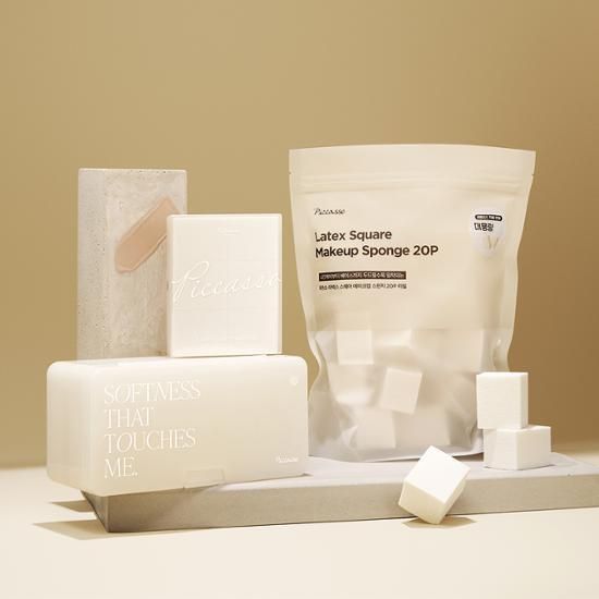 畢卡索方形粉撲 피카소 라텍스 스퀘어 메이크업 스펀지 20p/리필