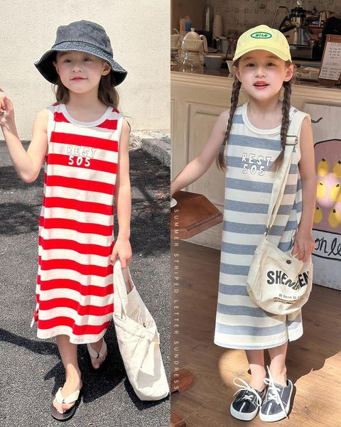 Ambb 條紋字母背心裙  2色