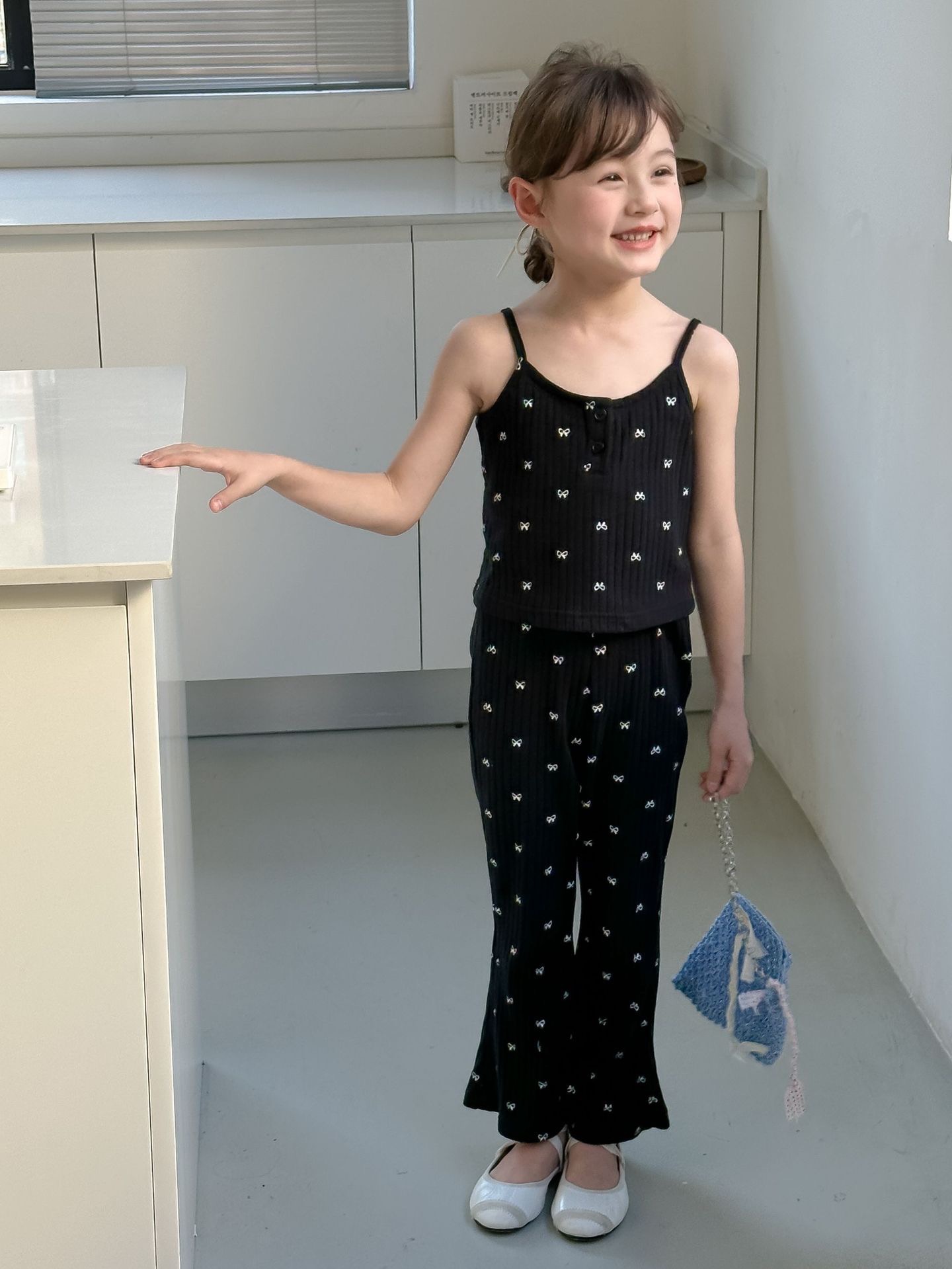 蝴蝶結坑條套裝 2色