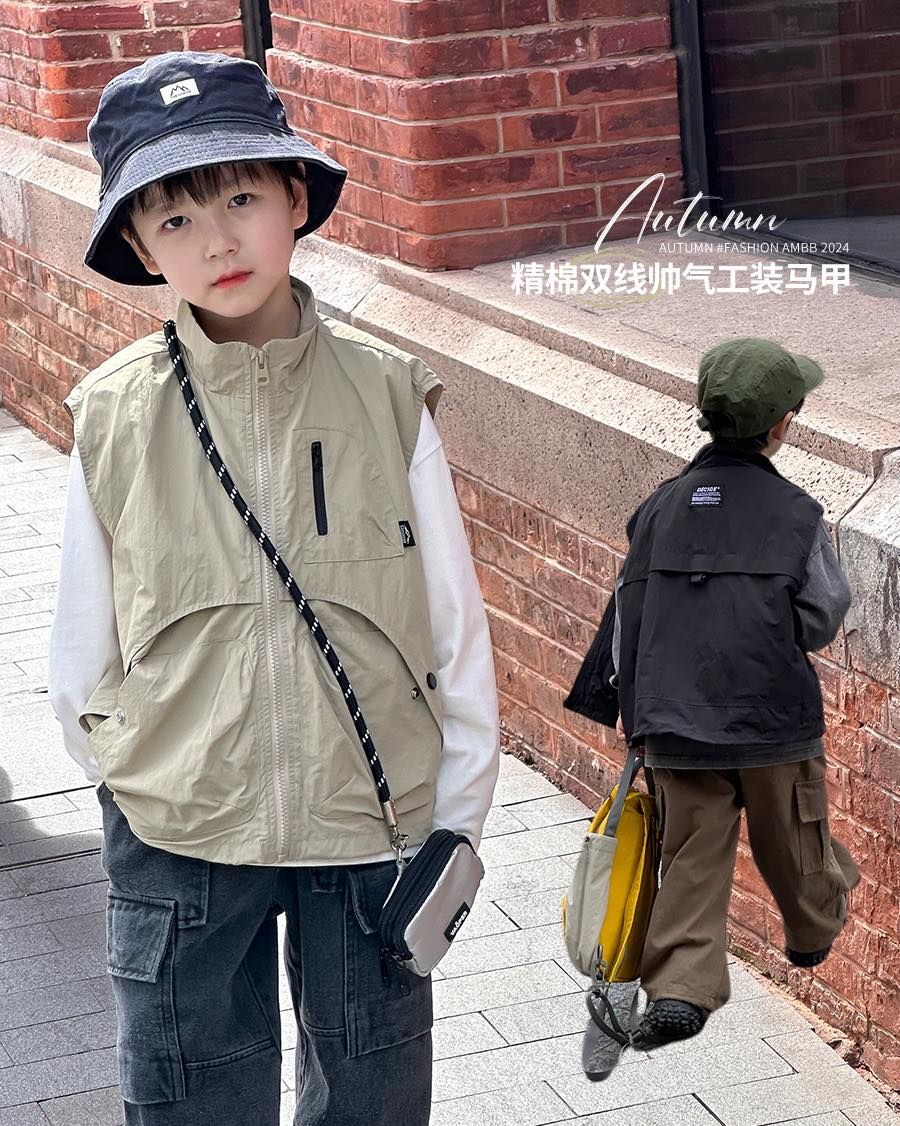 Ambb 帥氣工裝無袖背心 2色