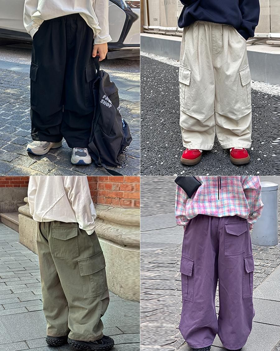 Ambb 水洗全棉直筒工裝褲 4色