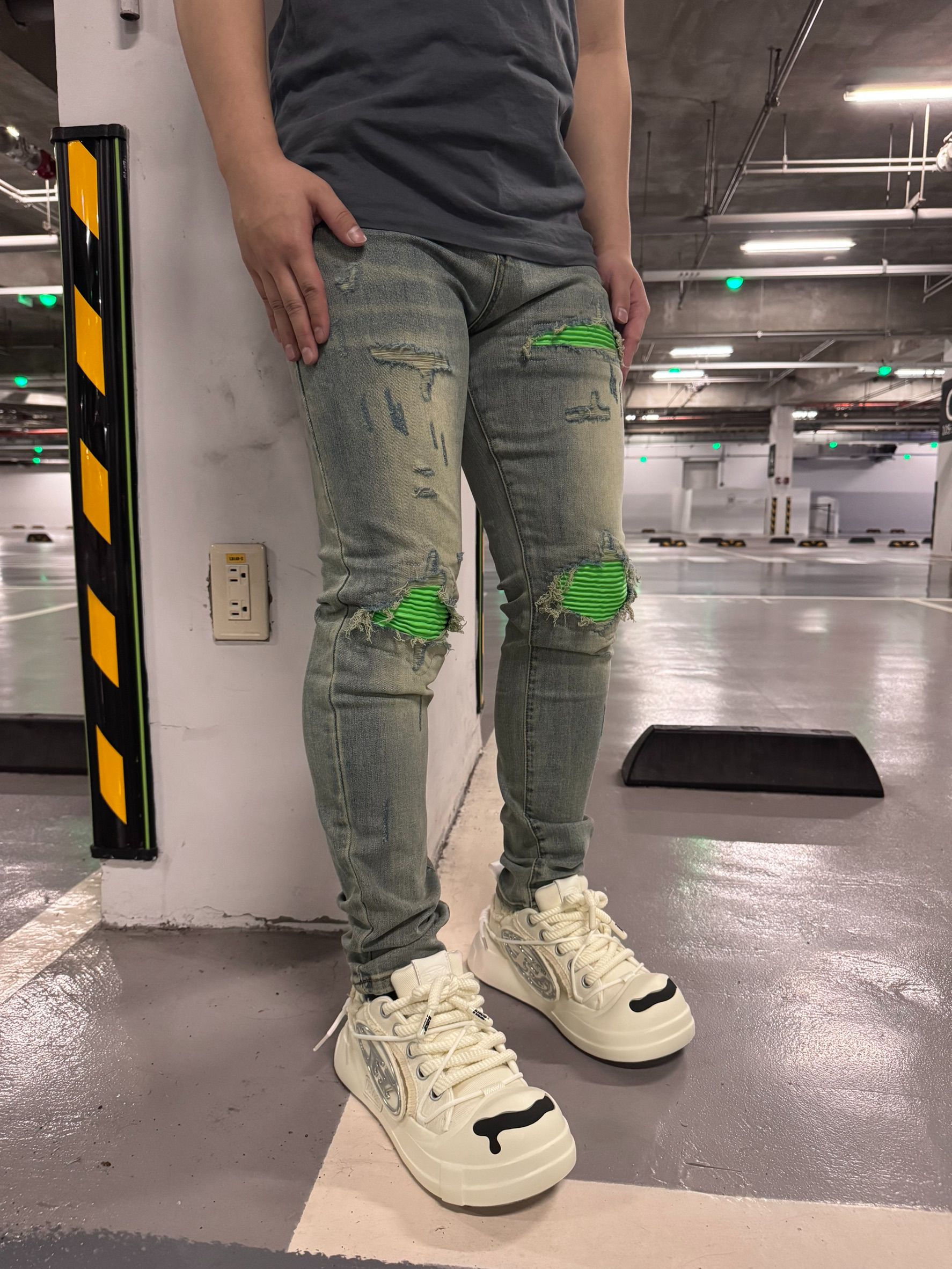 Luu Quiet LQ 23代 質感仿舊綠壓軸牛仔褲