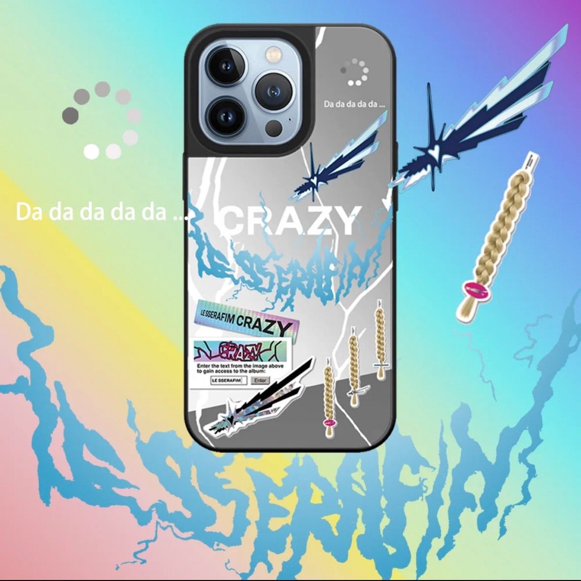 LE SSERAFIM  Crazy塗鴉鏡面手機殼