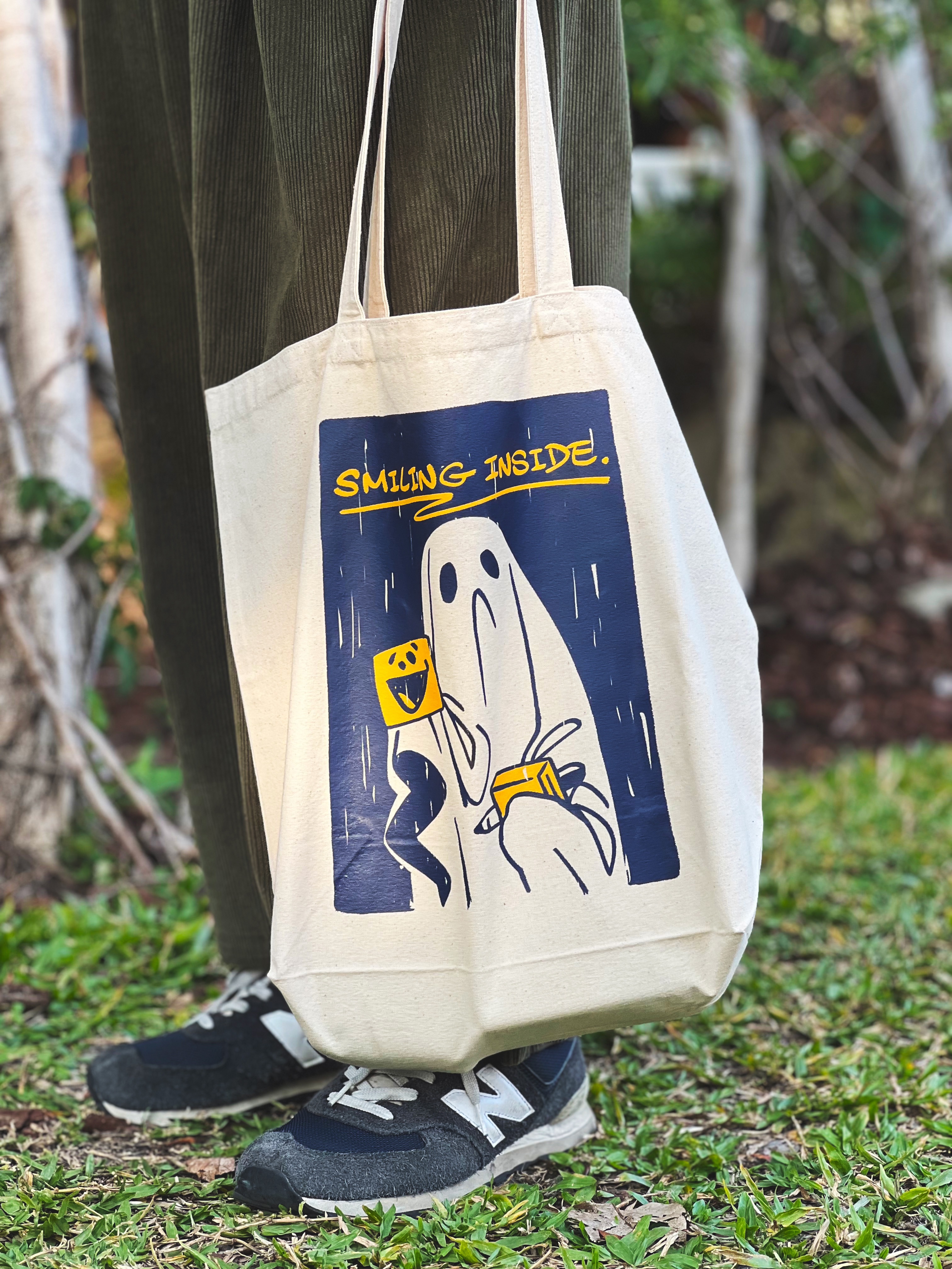 內心雀躍-帆布袋-白