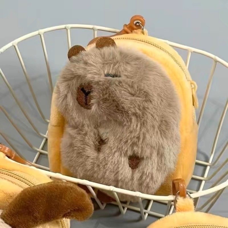 新款卡皮巴拉毛絨零錢包