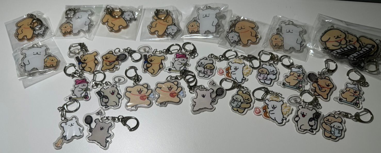 卡通背包線條小狗掛件鑰匙圈