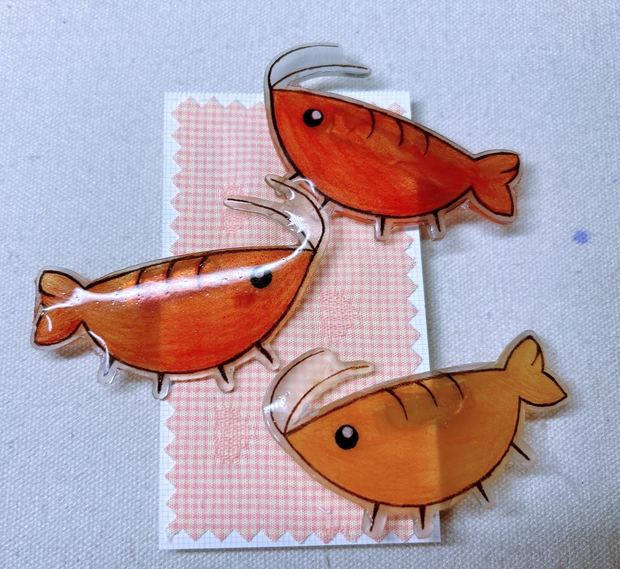 蝦蝦手工髮夾