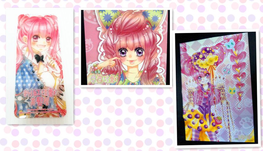 【現貨】水藍薰-草莓怪獸＆粉紅怪獸美髮屋 收藏卡/海報/書籤 夢夢甜芯月刊尖端出版社