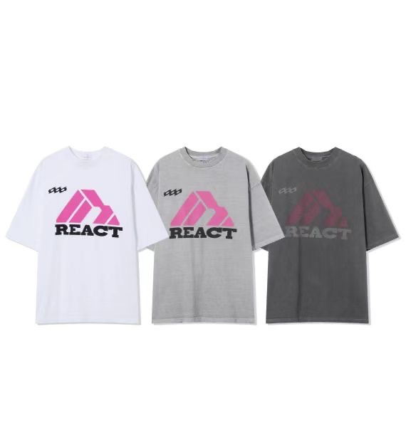 男女❤️💙韓國連線款粉標REACT字母踢