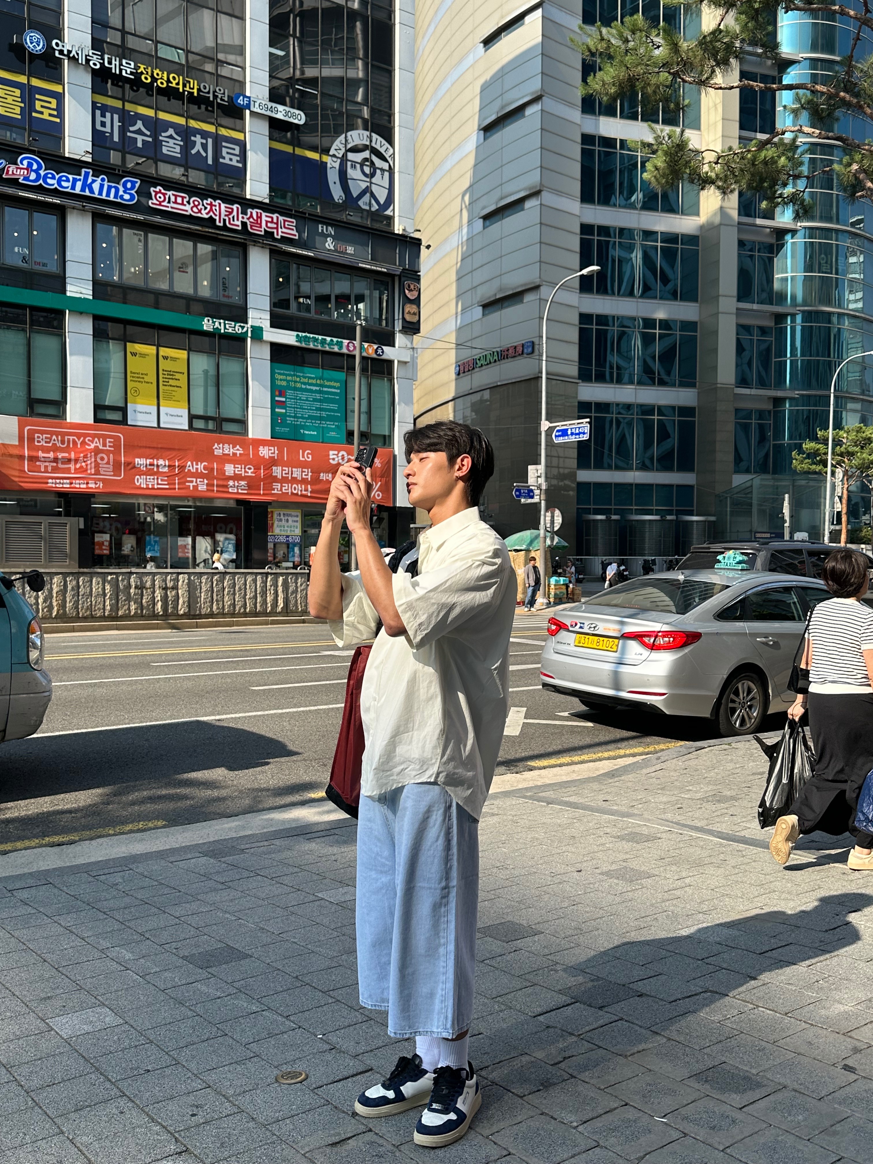 男裝💙韓國連線薄款淺色系七分牛仔褲