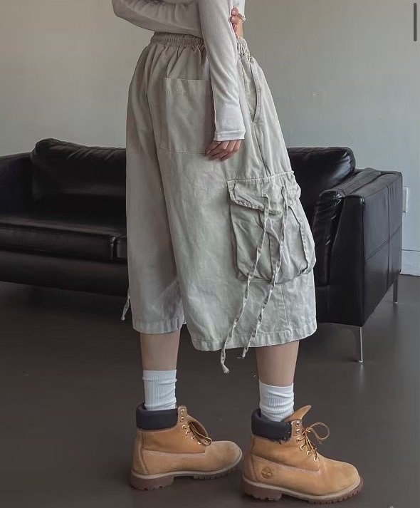 男裝💙GQ55555韓國設計款口袋掛繩七分短褲