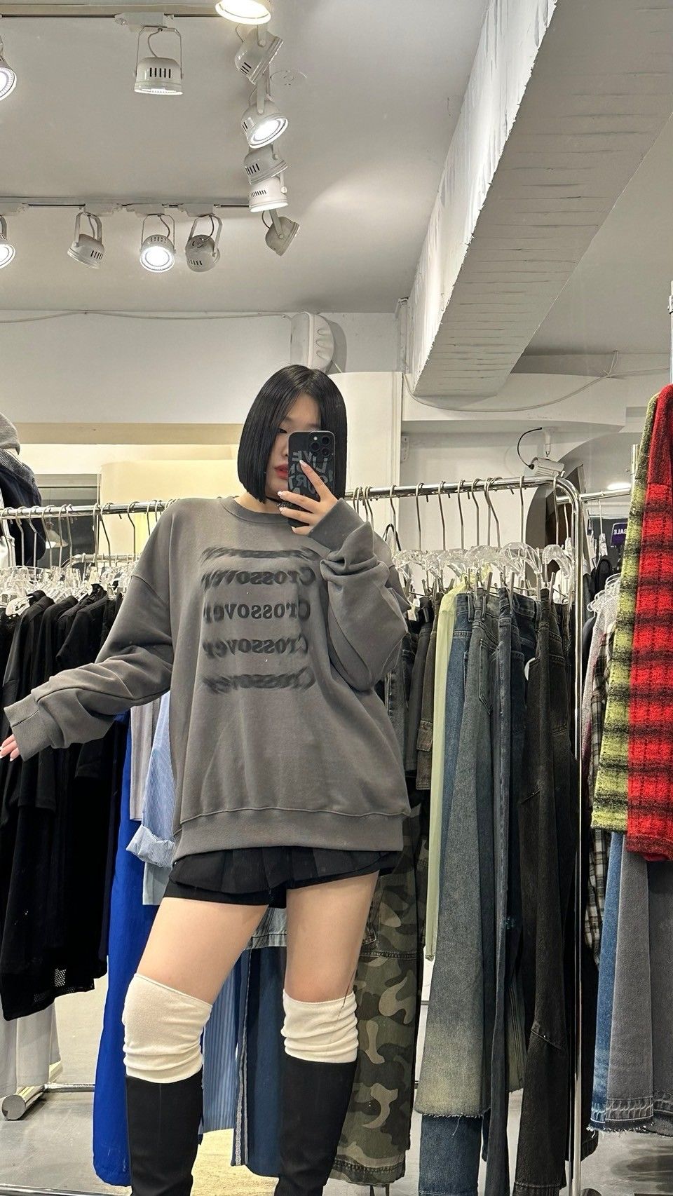 男裝💙LT410012韓國crossover英字模糊衛衣