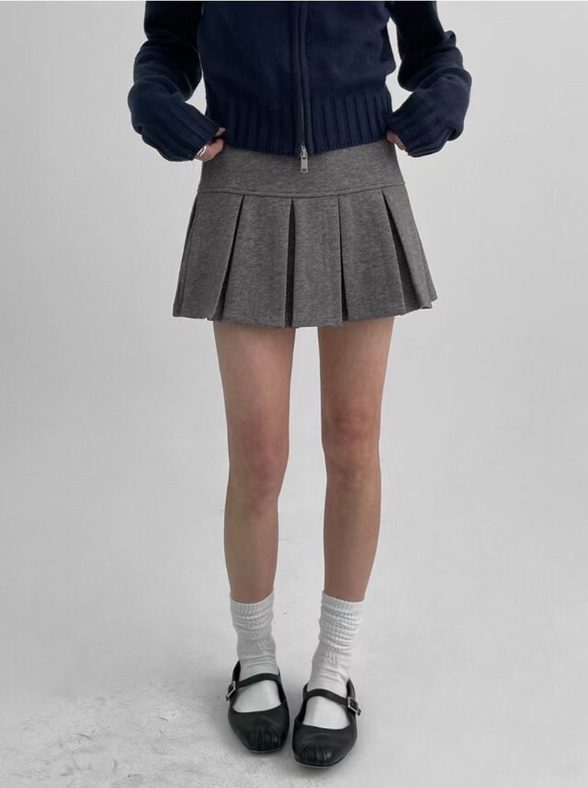女裝❤️K502095韓國毛呢厚磅百褶裙