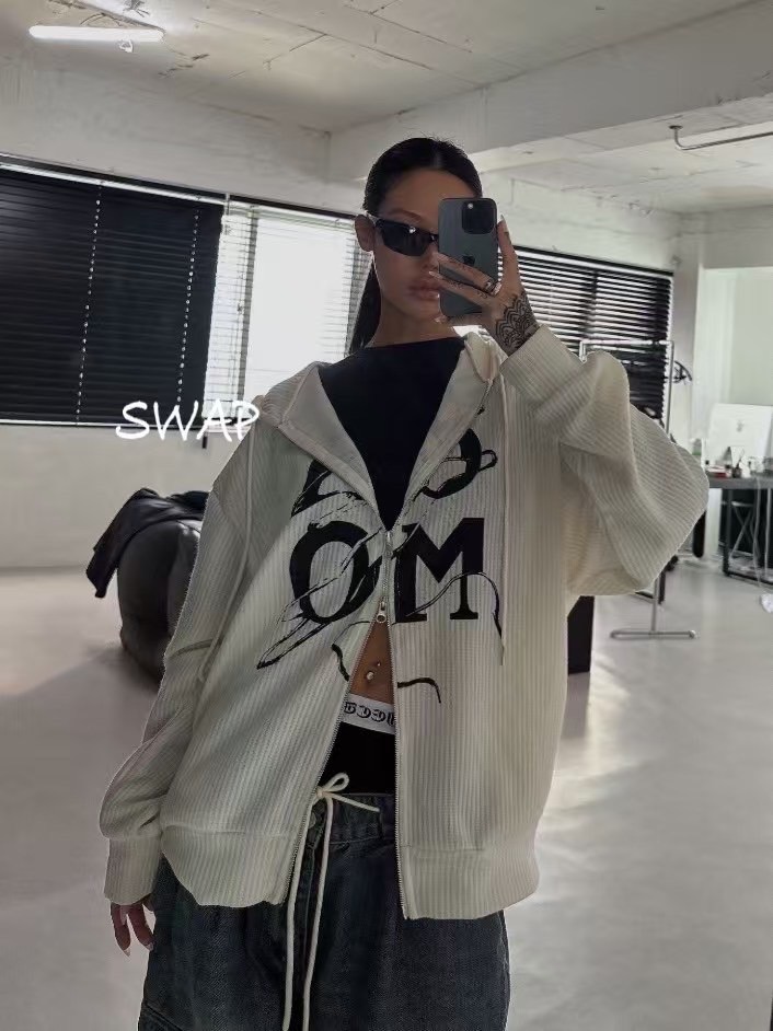 ❤️💙JK504094韓國CAMO坑條薄款連帽外套