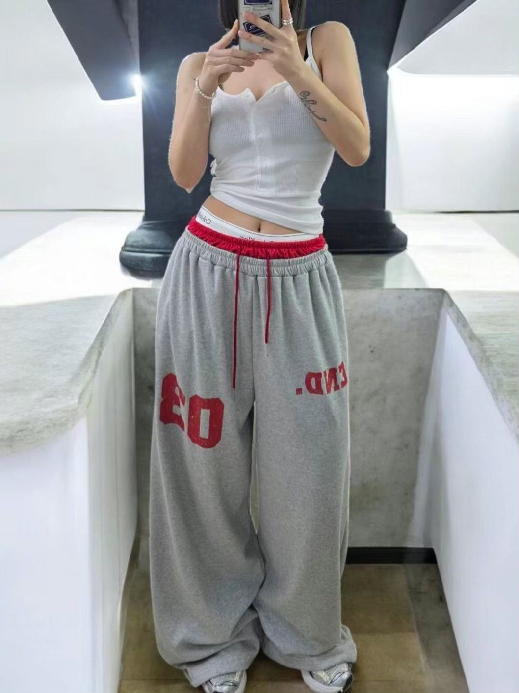 持續爆賣款!!K572809韓國連線03雙褲頭落地棉褲（現貨）