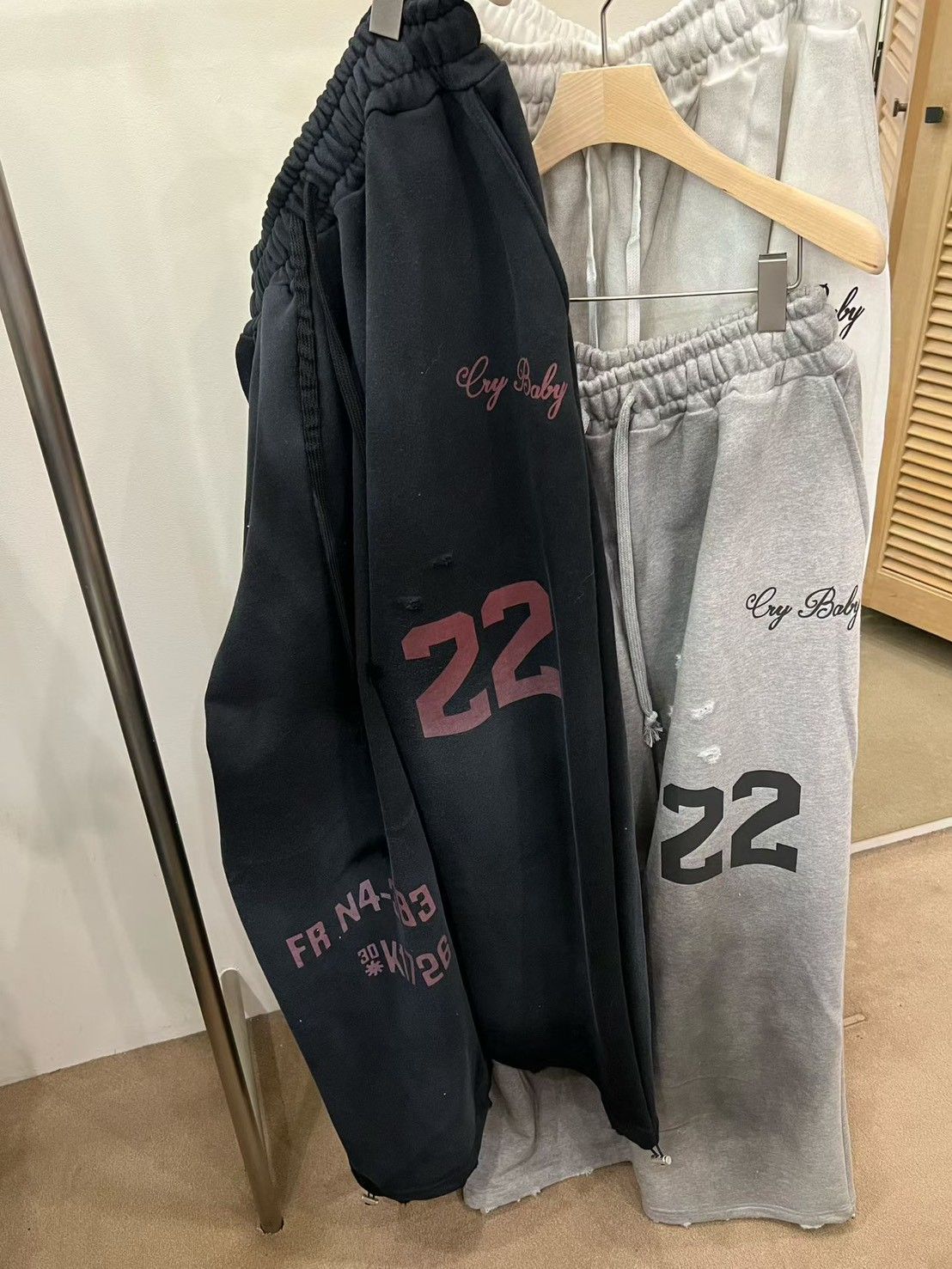 K6031604韓國22暈染噴漆厚磅棉褲（預購）