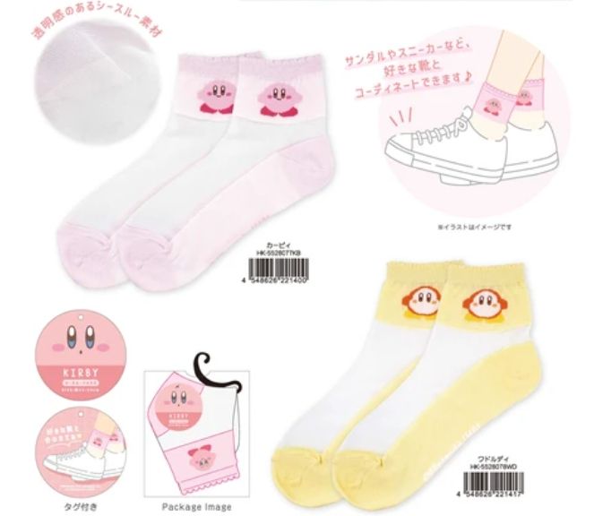 【預購】星之卡比 日本進口正版 透視風短襪