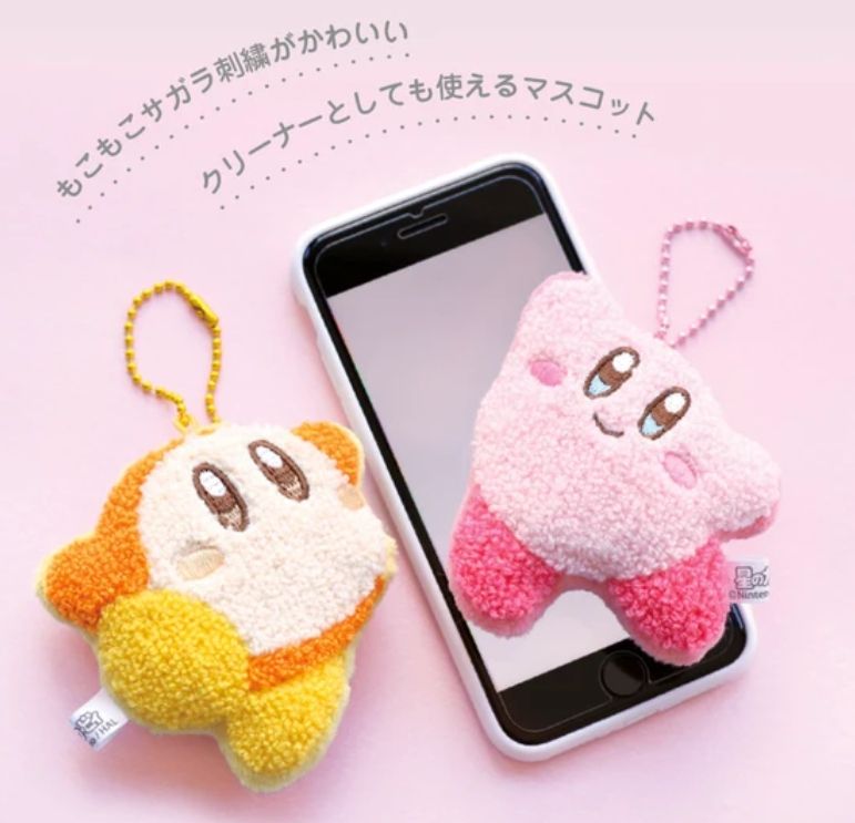 星之卡比 日本進口正版 造型手機螢幕清潔吊飾