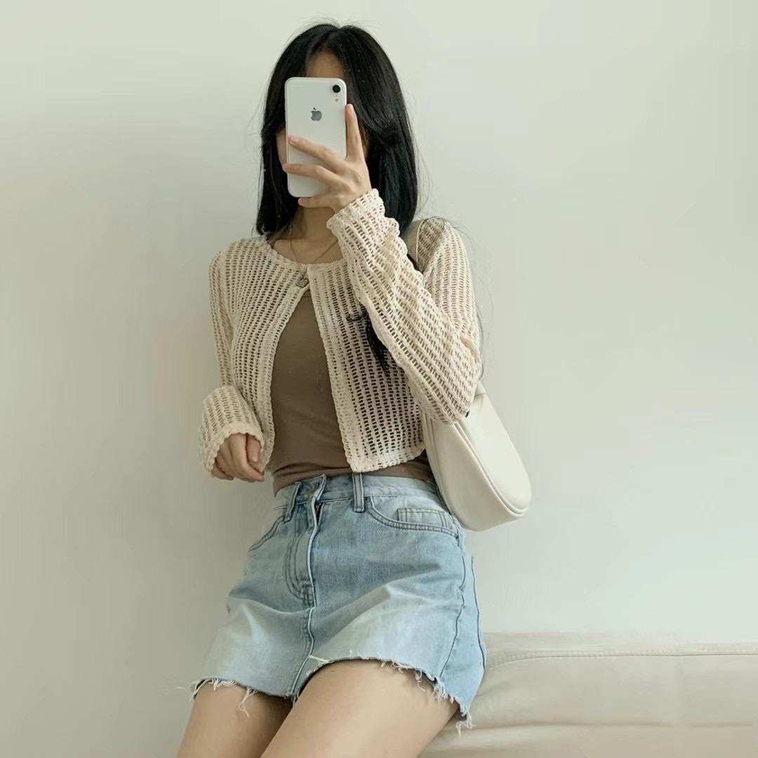 現貨售完不補ෆ🏷ʏᴜɴᴀ’s ㅣ正韓🇰🇷溫柔針織單釦長袖罩衫set 3colors