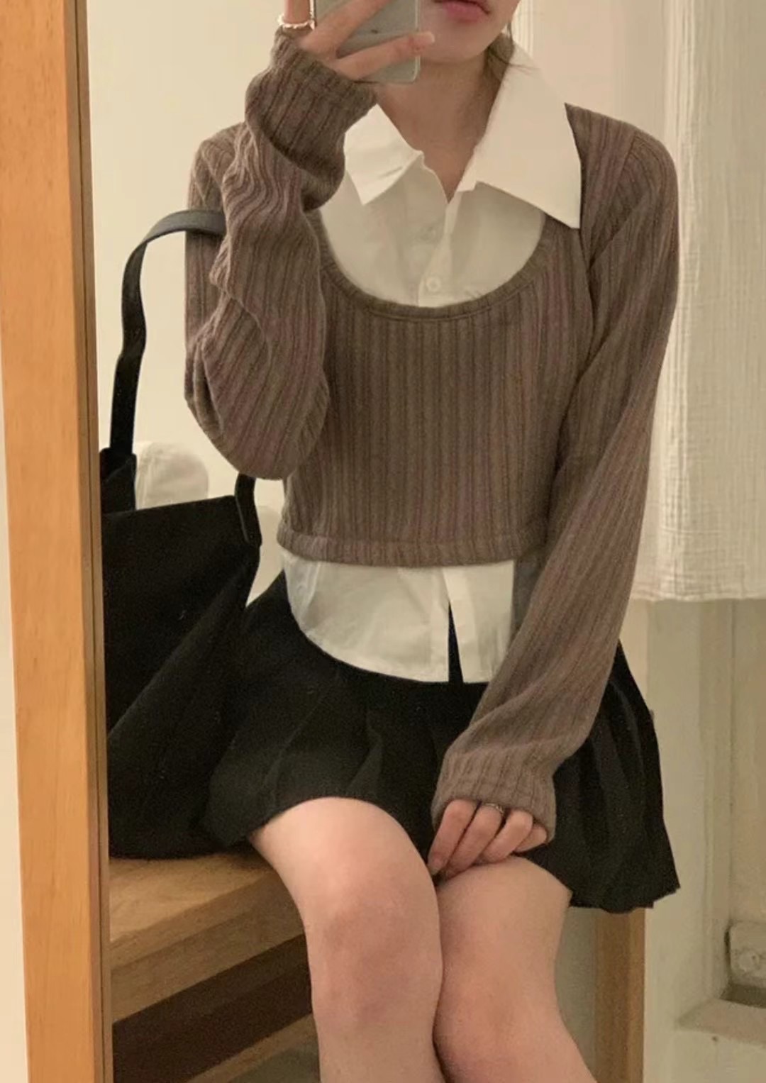 ￼🏷ʏᴜɴᴀ’s ·韓國代購🇰🇷坑紋針織長袖T 3colors