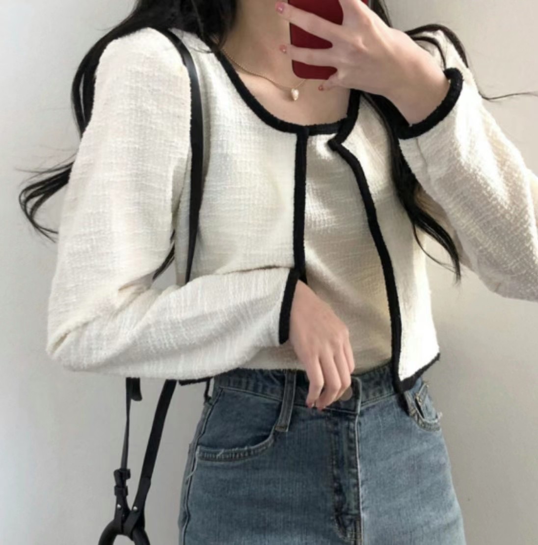 🏷ʏᴜɴᴀ’s ·韓國代購🇰🇷韓系撞色滾邊兩件式長袖上衣set 3colors