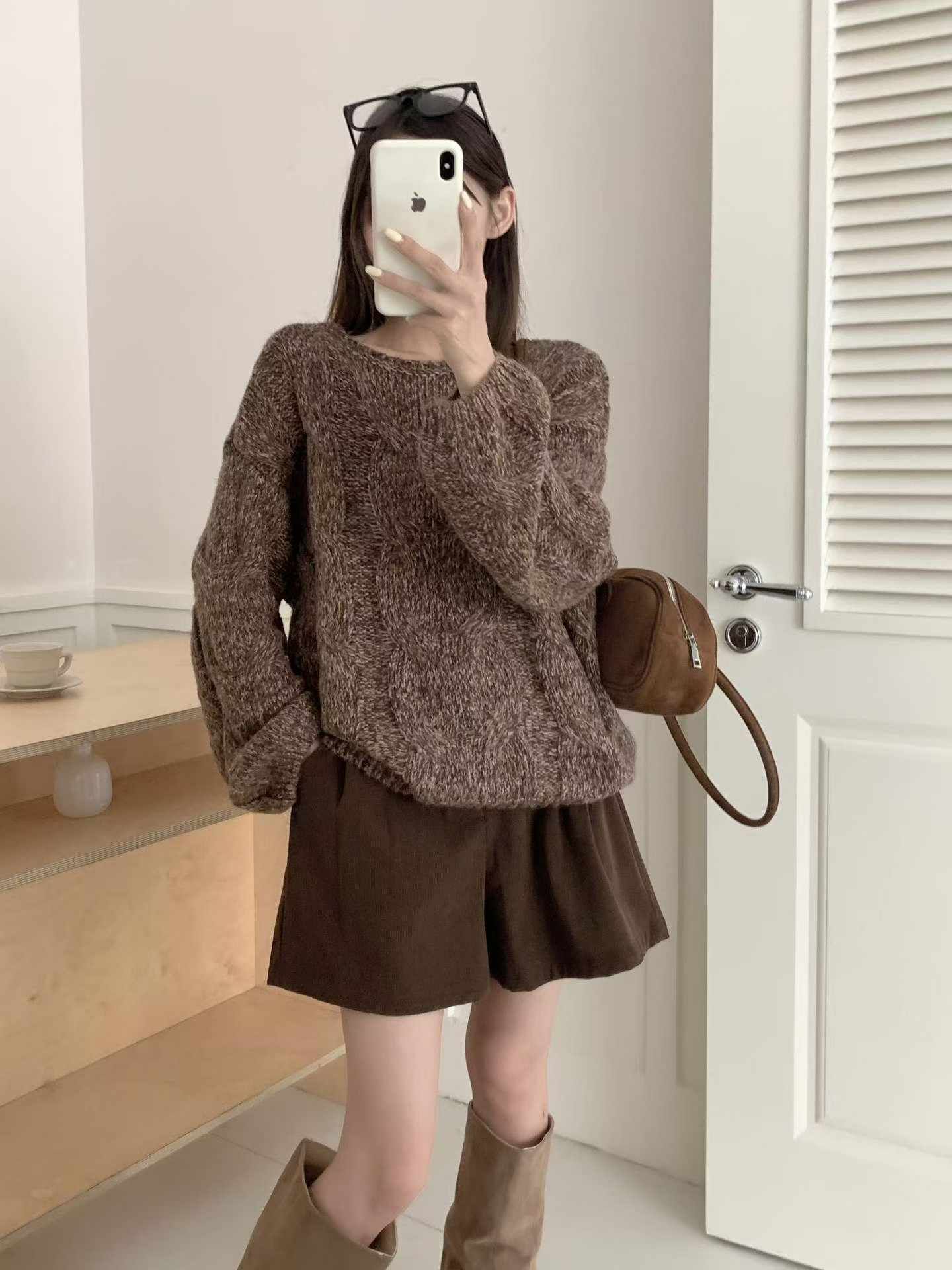 🏷ʏᴜɴᴀ’s ·正韓代購🇰🇷霧織日常☁️扭紋澎袖針織長袖上衣